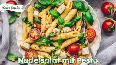 Nudelsalat mit Pesto - Das Beste 15 Minuten Rezept - einfach, schnell, lecker, vegan!